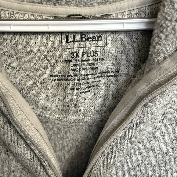 L.L. Bean Heather Gray Zip Up Fleece Jacket - Picture 5 of 5